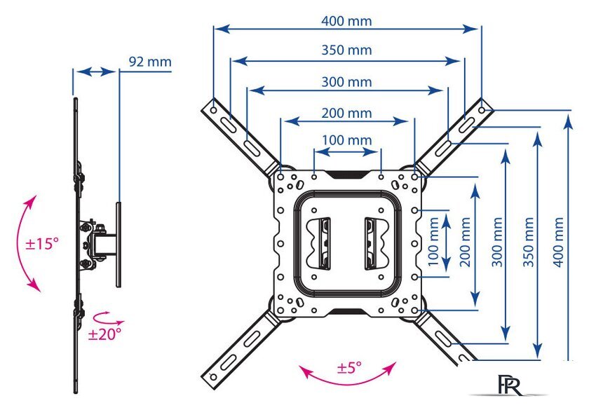 Кронштейн для телевизора Kromax DIX-16 - Изображение №2 — Интернет-магазин ПроЗаказ