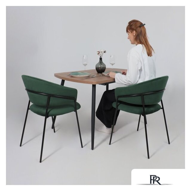 Стул с подлокотниками Алвест AV 433 (изумрудный бархат H-30/черный) - Изображение №3 — Интернет-магазин ПроЗаказ