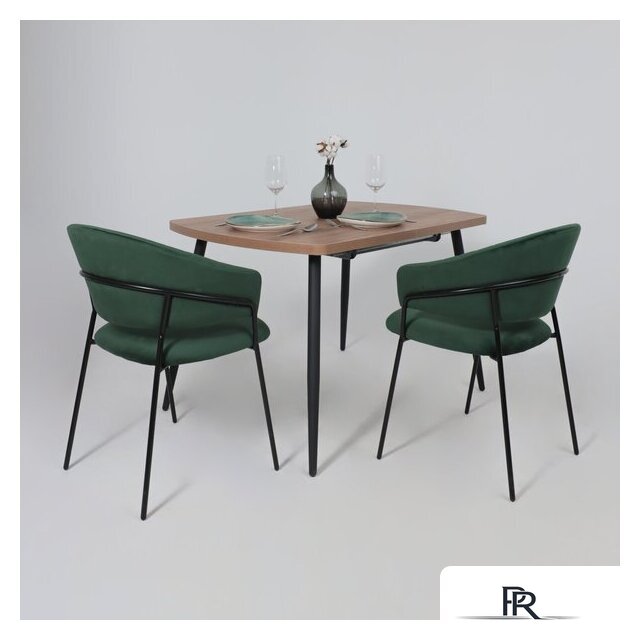 Стул с подлокотниками Алвест AV 433 (изумрудный бархат H-30/черный) - Изображение №5 — Интернет-магазин ПроЗаказ