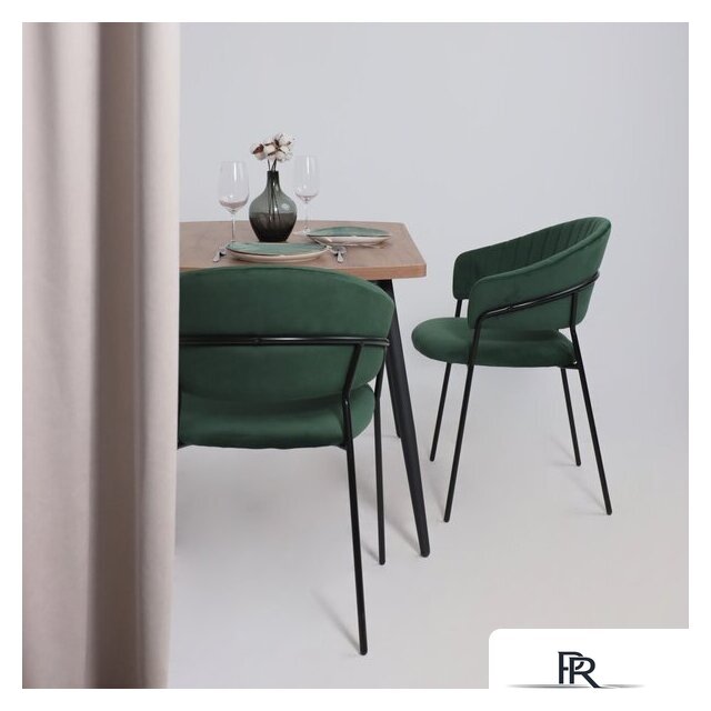 Стул с подлокотниками Алвест AV 433 (изумрудный бархат H-30/черный) - Изображение №4 — Интернет-магазин ПроЗаказ