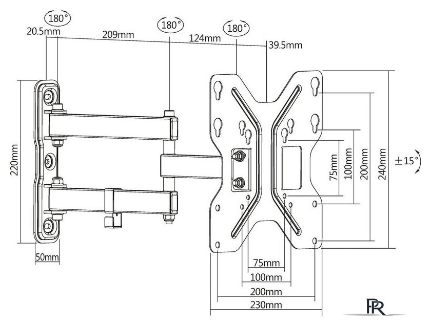 Кронштейн для телевизора Ultramounts UM900 (черный) - Изображение №12 — Интернет-магазин ПроЗаказ