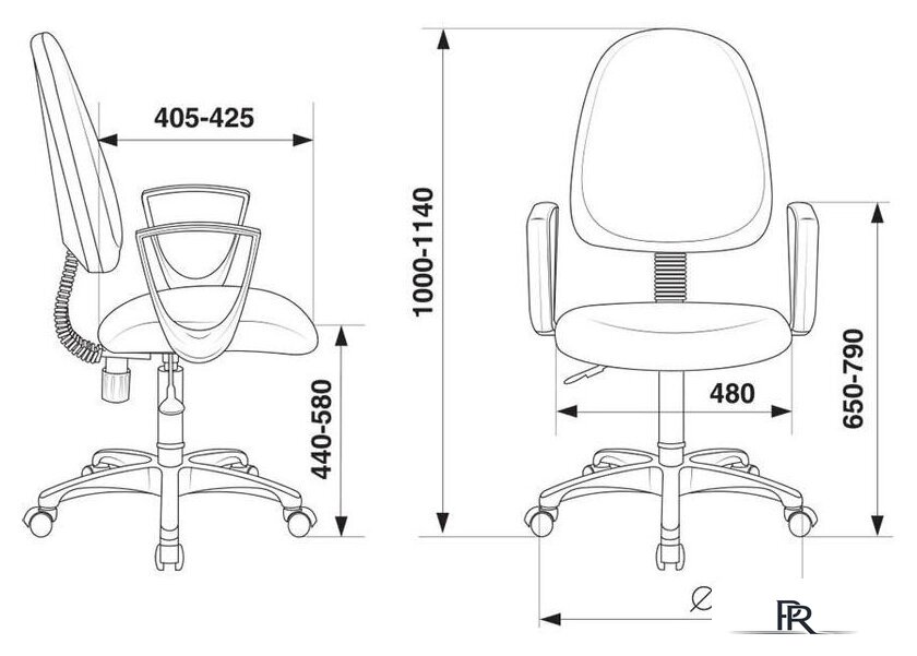 Офисное кресло Бюрократ CH-1300N/3C1 (серый) - Изображение №5 — Интернет-магазин ПроЗаказ