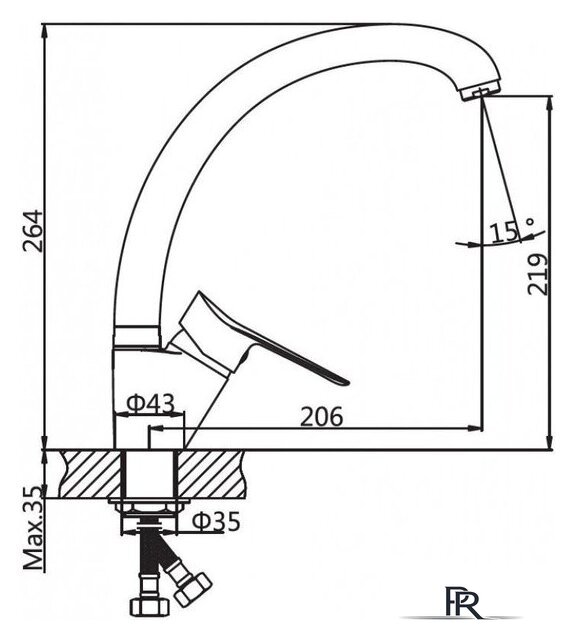 Смеситель AV Engineering AVLAW4-A589-635 - Изображение №2 — Интернет-магазин ПроЗаказ