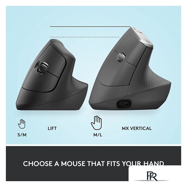 Вертикальная мышь Logitech Lift (графит) - Изображение №8 — Интернет-магазин ПроЗаказ