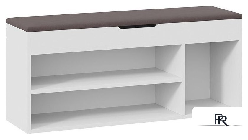 Банкетка Трия Тип 12 (белый ясень/велюр серый) - Изображение №5 — Интернет-магазин ПроЗаказ