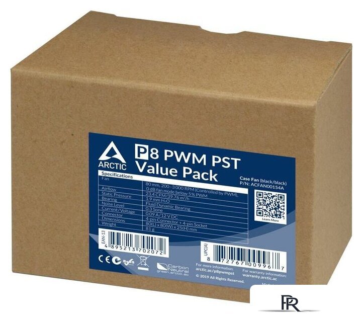 Комплект вентиляторов для корпуса Arctic P8 PWM PST ACFAN00154A (5 шт) - Изображение №11 — Интернет-магазин ПроЗаказ