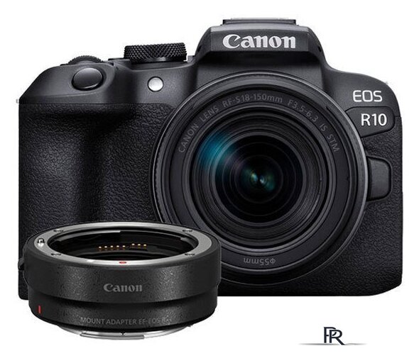 Беззеркальный фотоаппарат Canon EOS R10 RF-S 18-150mm F3.5-6.3 IS STM + адаптер крепления EF-EOS R - Изображение №1 — Интернет-магазин ПроЗаказ