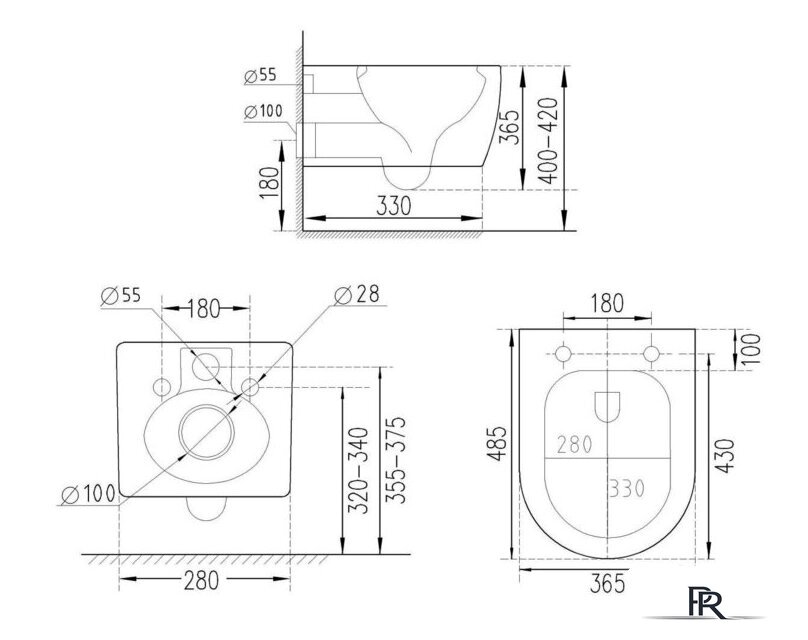 Унитаз подвесной Roxen Antares Tornado в комплекте с инсталляцией StounFix Dual Fresh 6 в 1 968303 (кнопка: белый глянцевый) - Изображение №13 — Интернет-магазин ПроЗаказ