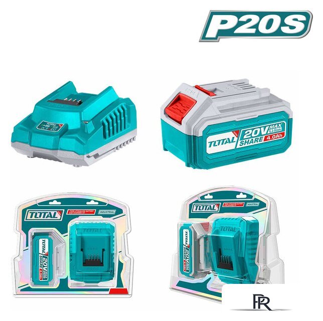 Аккумулятор с зарядным устройством Total TFBCPK1214 (20В/4 Ач + 20В) - Изображение №1 — Интернет-магазин ПроЗаказ