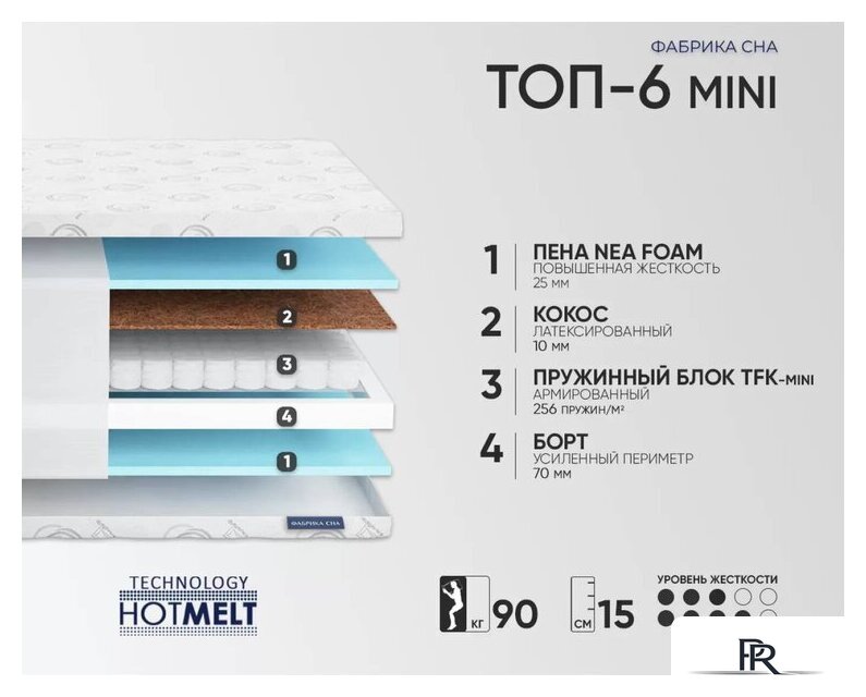 Матрас Фабрика сна Топ-6 Mini 80x160 - Изображение №2 — Интернет-магазин ПроЗаказ