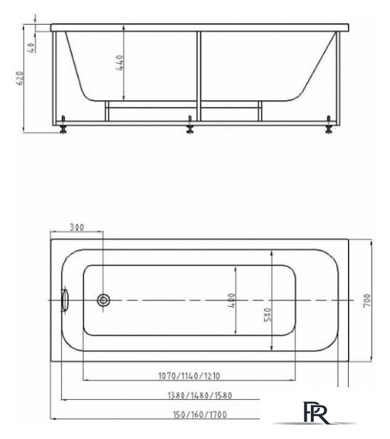 Ванна Aquatek Мия 175x70 - Изображение №2 — Интернет-магазин ПроЗаказ