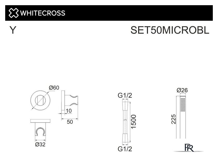 Душевой гарнитур  Whitecross SET50MICROBL (черный матовый) - Изображение №2 — Интернет-магазин ПроЗаказ