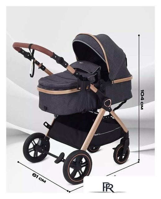 Универсальная коляска Rant Basic Roller Gold RA161 (2 в 1, grey) - Изображение №3 — Интернет-магазин ПроЗаказ