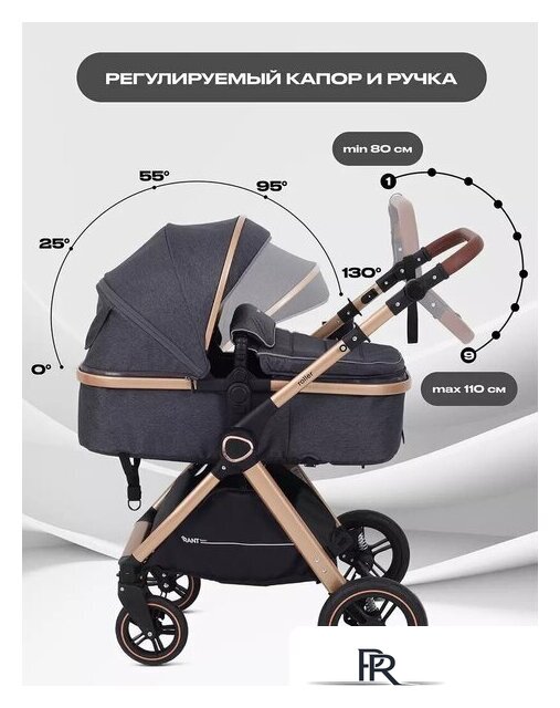 Универсальная коляска Rant Basic Roller Gold RA161 (2 в 1, grey) - Изображение №4 — Интернет-магазин ПроЗаказ