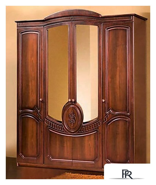 Шкаф распашной ФорестДекоГрупп Щара 4-х створчатый (орех) - Изображение №1 — Интернет-магазин ПроЗаказ