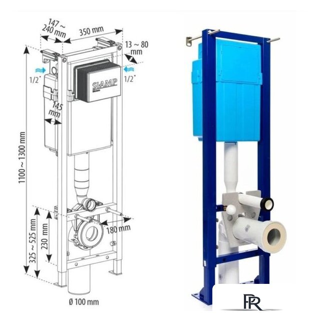 Инсталляция для унитаза SIAMP Bcu Ingenio с панелью Cut (хром глянец) - Изображение №14 — Интернет-магазин ПроЗаказ
