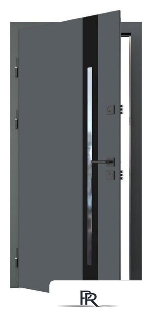 Металлическая дверь Guard Inox Black 2 96x205 (левая, Ral 7016/экосатин белый) - Изображение №2 — Интернет-магазин ПроЗаказ