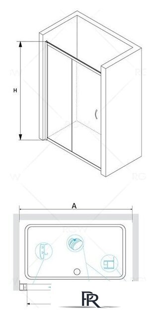 Стеклянная шторка для ванны RGW Passage PA-016 350801616-11 (хром/прозрачное стекло) - Изображение №3 — Интернет-магазин ПроЗаказ