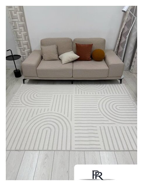 Ковер для жилой комнаты Radjab Carpet Поло Прямоугольник PL 255 12571RK (2.4x3.4, Cream) - Изображение №4 — Интернет-магазин ПроЗаказ