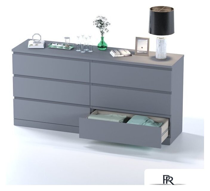 Комод Mio Tesoro Варма 6D (серый) - Изображение №4 — Интернет-магазин ПроЗаказ