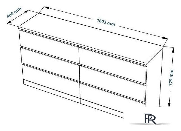 Комод Mio Tesoro Варма 6D (серый) - Изображение №6 — Интернет-магазин ПроЗаказ
