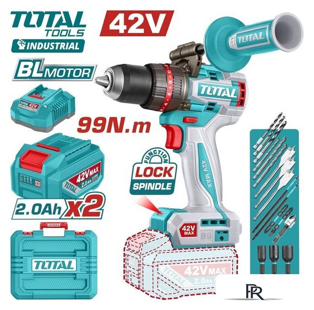Ударная дрель-шуруповерт Total TIDLI429982 (с 2-мя АКБ, кейс) - Изображение №1 — Интернет-магазин ПроЗаказ