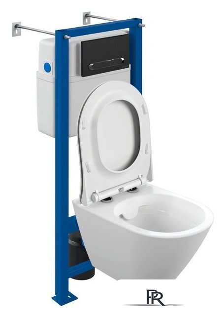 Унитаз подвесной Cersanit City Smart CO DPL EO Slim + Vector 68305 (с кнопкой Estetica черный матовый) - Изображение №2 — Интернет-магазин ПроЗаказ