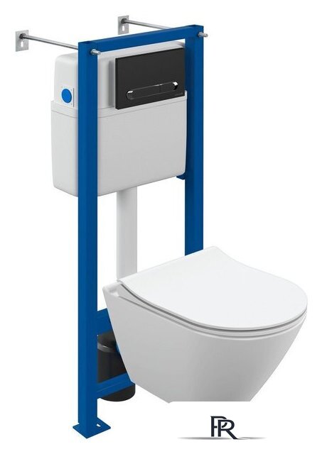 Унитаз подвесной Cersanit City Smart CO DPL EO Slim + Vector 68305 (с кнопкой Estetica черный матовый) - Изображение №1 — Интернет-магазин ПроЗаказ