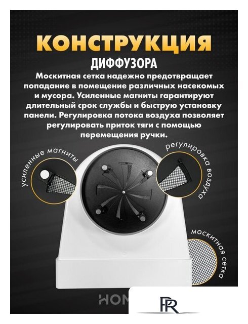 Вентиляционная решетка HOMY AO125WR - Изображение №4 — Интернет-магазин ПроЗаказ
