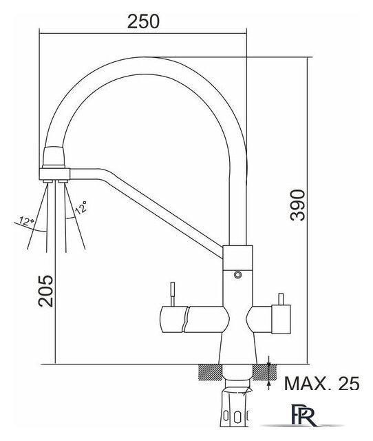 Смеситель РМС SUS127TBL-016F-015 - Изображение №4 — Интернет-магазин ПроЗаказ