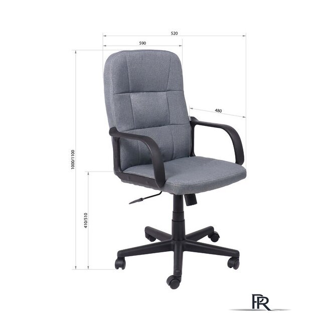 Офисное кресло AksHome Leonidas (пластик/ткань, темно-серый) - Изображение №13 — Интернет-магазин ПроЗаказ