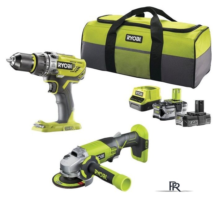  Ryobi R18PDAG-242S 5133003842 (шуруповерт, болгарка, 2 АКБ, сумка) - Изображение №1 — Интернет-магазин ПроЗаказ