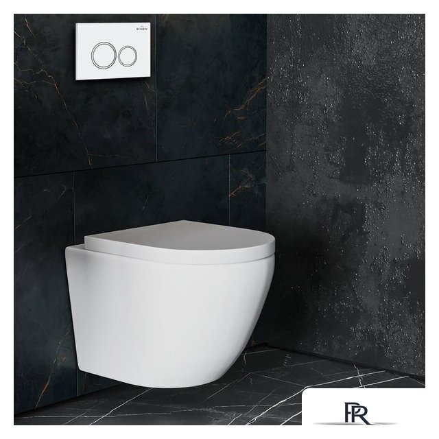 Унитаз подвесной Roxen Antares в комплекте с инсталляцией StounFix Dual Fresh 6 в 1 501501 (кнопка: белый глянец) - Изображение №8 — Интернет-магазин ПроЗаказ