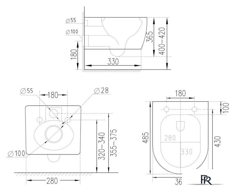 Унитаз подвесной Roxen Antares в комплекте с инсталляцией StounFix Dual Fresh 6 в 1 501501 (кнопка: белый глянец) - Изображение №17 — Интернет-магазин ПроЗаказ