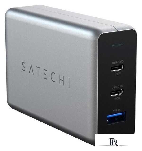 Сетевое зарядное Satechi 100W Type-C PD Compact GAN Charger ST-TC100GM-EU (европейская вилка) - Изображение №1 — Интернет-магазин ПроЗаказ