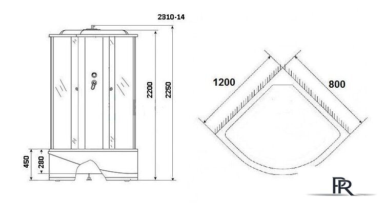 Душевая кабина Niagara Classic NG-2310-14R 120x80 - Изображение №2 — Интернет-магазин ПроЗаказ