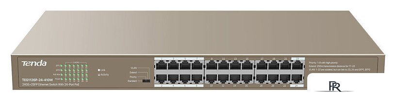 Неуправляемый коммутатор Tenda TEG1126P-24-410W - Изображение №1 — Интернет-магазин ПроЗаказ