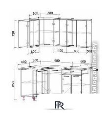 Готовая кухня Интерлиния Мила Лайт 1.2x1.6 (бетон лайт/бетон портленд/опал светлый) - Изображение №4 — Интернет-магазин ПроЗаказ