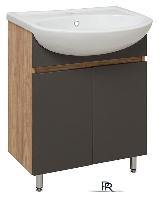  Runo Тумба с умывальником Лада 60 + Уют 60 (напольная, дуб/графит) - Изображение №2 — Интернет-магазин ПроЗаказ