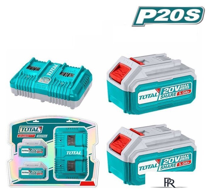 Аккумулятор с зарядным устройством Total TFBCPK2425 (20В/5 Ач + 20В) - Изображение №1 — Интернет-магазин ПроЗаказ