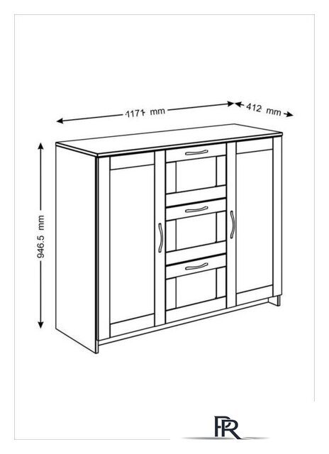 Комод Mio Tesoro Сириус 2 двери и 3 ящика 117x95 2.02.03.340.3 (дуб сонома) - Изображение №5 — Интернет-магазин ПроЗаказ