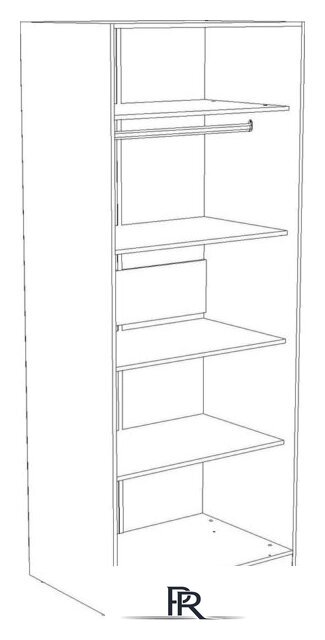 Шкаф распашной Кастанье Дезире-2 2-ух створчатый (серый) - Изображение №4 — Интернет-магазин ПроЗаказ