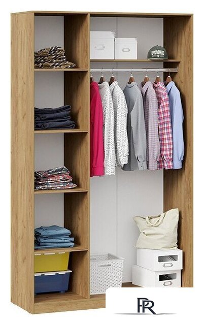 Шкаф распашной Трия Хилтон комбинированный (дуб крафт золотой/графит матовый) - Изображение №3 — Интернет-магазин ПроЗаказ