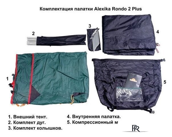 Треккинговая палатка AlexikA Rondo 2 Plus (зеленый) - Изображение №9 — Интернет-магазин ПроЗаказ