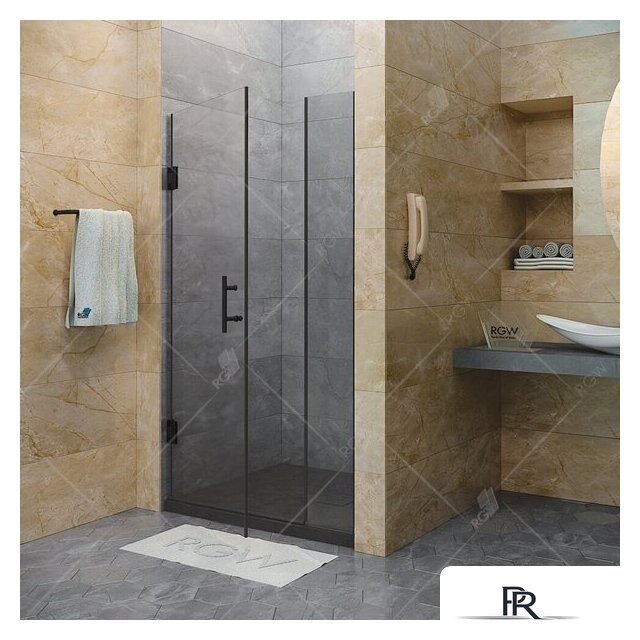 Стеклянная шторка для ванны RGW Hotel HO-02B 350601209-14 (черный/прозрачное стекло) - Изображение №1 — Интернет-магазин ПроЗаказ