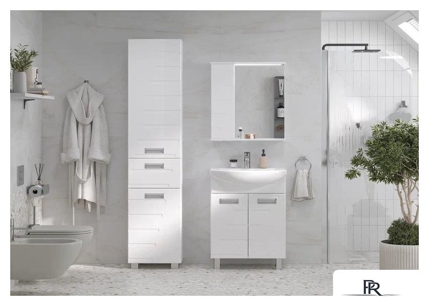  Volna Шкаф с зеркалом Joli 60 L (белый) - Изображение №5 — Интернет-магазин ПроЗаказ