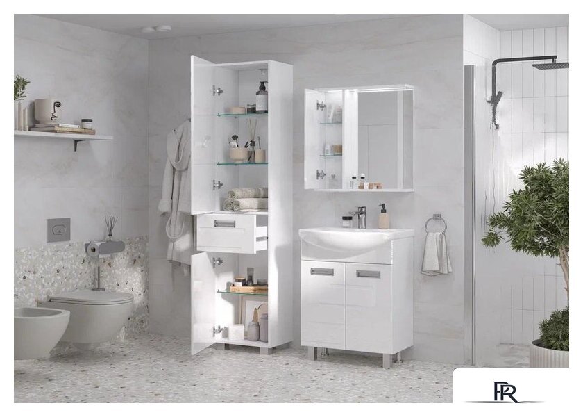  Volna Шкаф с зеркалом Joli 60 L (белый) - Изображение №6 — Интернет-магазин ПроЗаказ