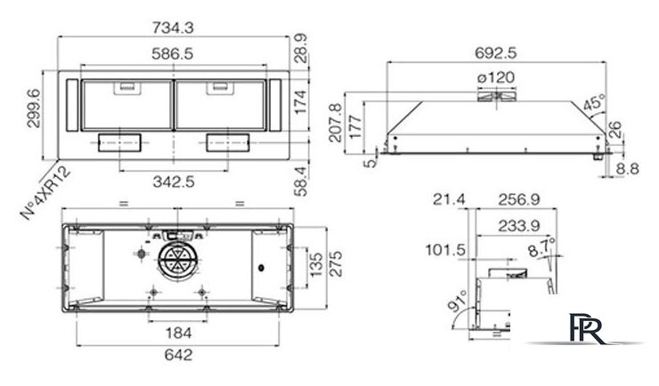 Кухонная вытяжка Jetair Viera Lux BL/A/72 PRF0174915 - Изображение №2 — Интернет-магазин ПроЗаказ