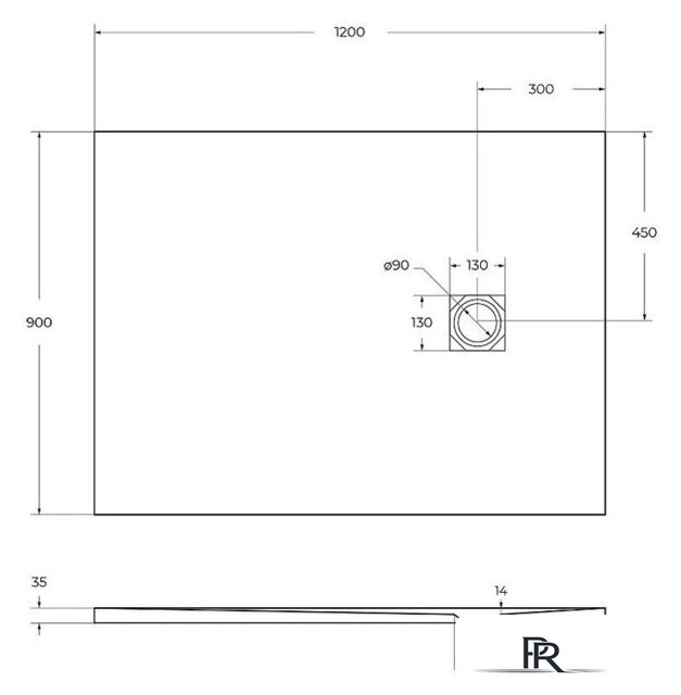 Душевой поддон BelBagno TRAY-MR-UNO-AH-120/90-35-NERO-CR 120x90 - Изображение №8 — Интернет-магазин ПроЗаказ