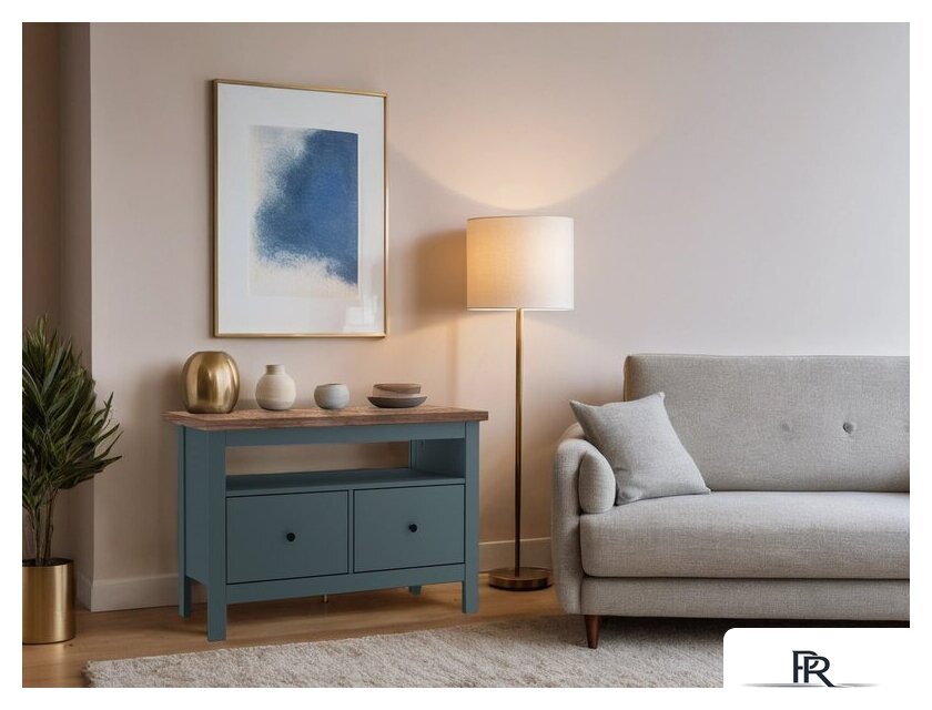 Тумба Mio Tesoro Сага 2 ящика 2.08.03.080.16 (темно-бирюзовый/ясень) - Изображение №5 — Интернет-магазин ПроЗаказ